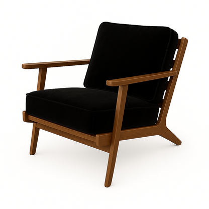 Fotoliu catifea NEAGRA model MARIA