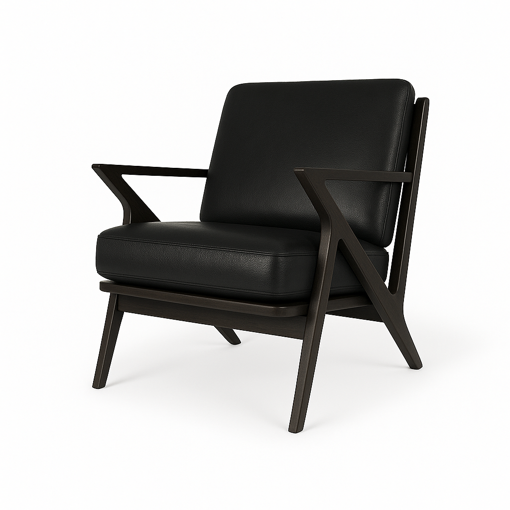 Fotoliu piele NEAGRA | model ROA