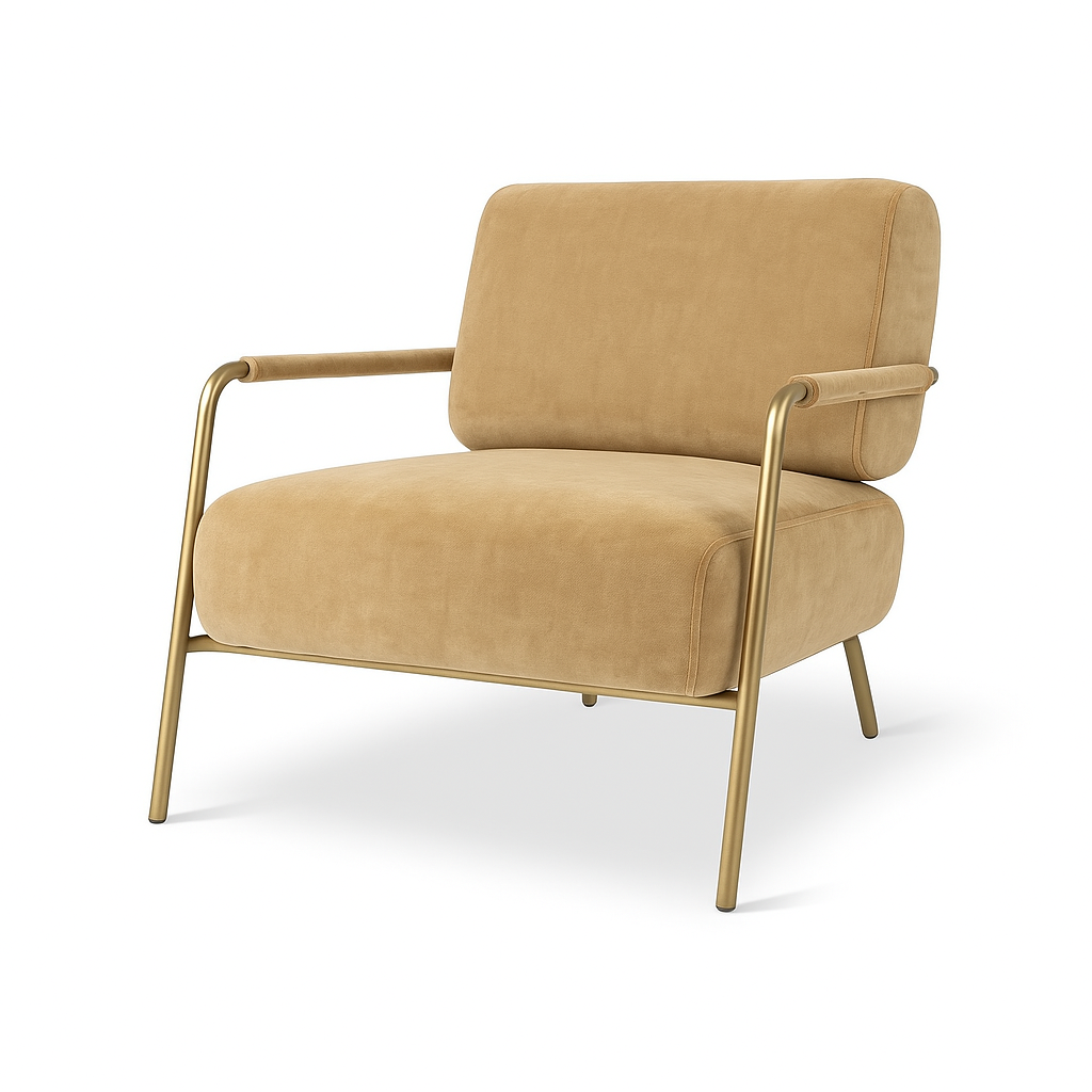 Fotoliu catifea RUSO culoare BEJ