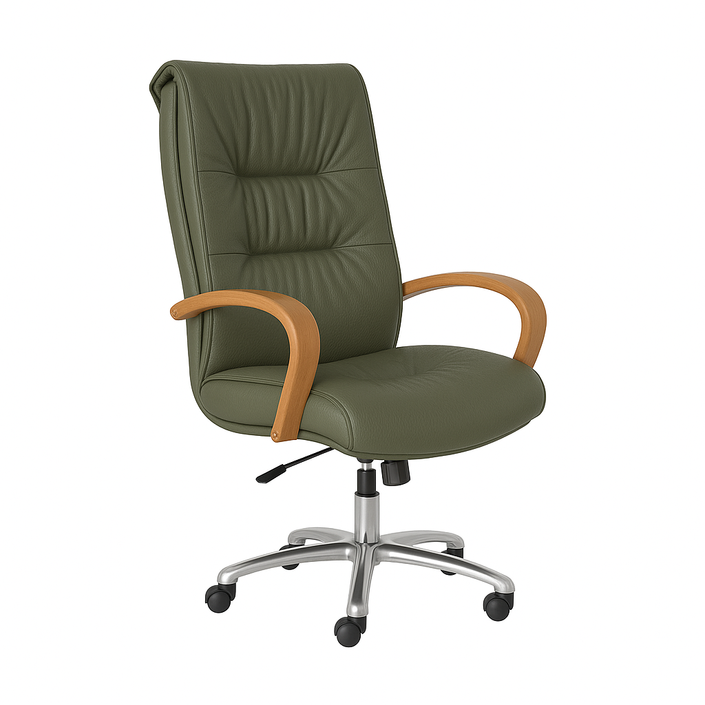 Scaun de birou piele VERDE | model BIG STAR P