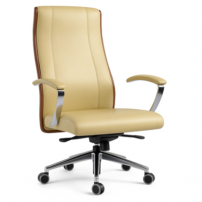Scaun birou piele BEJ | model BOSS P
