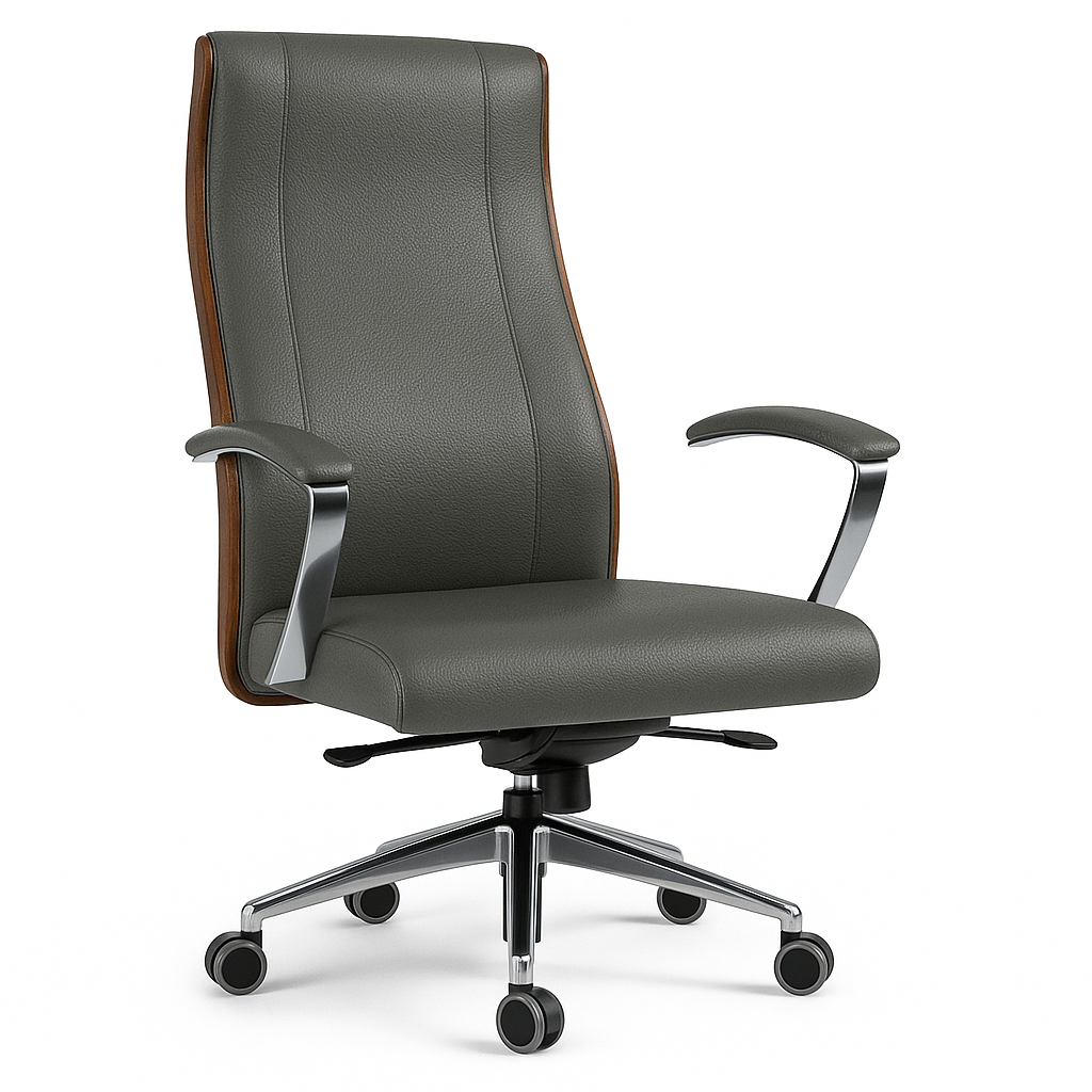 Scaun birou piele GRI | model BOSS P