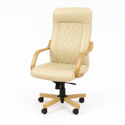 Scaun birou piele BEJ | model DONALD P