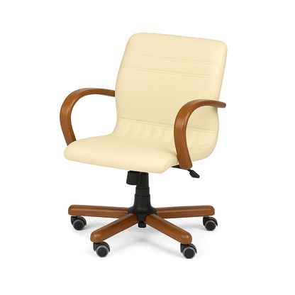 Scaun birou piele BEJ | model GOLD O