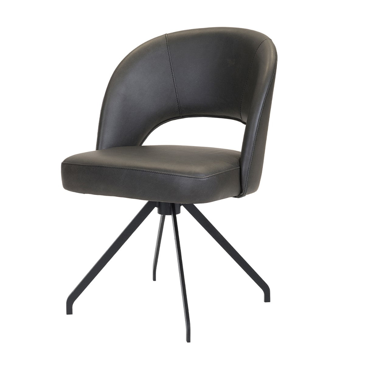 Scaun piele NEAGRA | model ZANCA